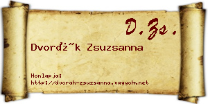 Dvorák Zsuzsanna névjegykártya